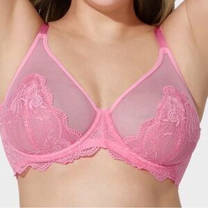 Chic full coverage Pink Lace minimizer Underwire Bra